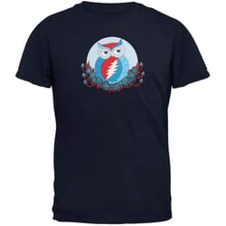 grateful dead &8211 steal your face owl navy soft adult t-shirt