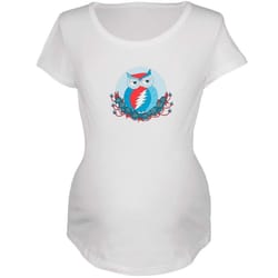 grateful dead &8211 steal your face owl white maternity t-shirt