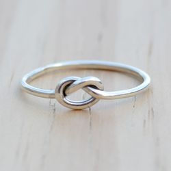 dainty ring, love knot ring sterling silver, knot ring, friendship ring, silver minimalist stacking ring, silver jewelry