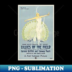 Lilies of the Field Poster - Retro PNG Sublimation Digital Download - Vibrant and Eye-Catching Typography