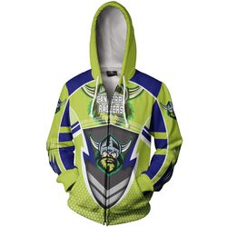 men / women canberra raiders 3d zipper hoodie, canberra raiders zipper hoodie, nrl canberra raiders apparel