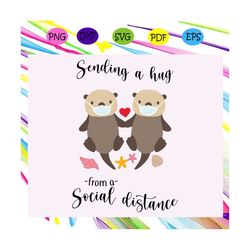 sending a hug from a social distance, bears svg, sending a hug, social distancing, think of you, just because, gift for