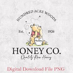 vintage disney winnie the pooh hundred acre woods honey co est 1926 png, pooh bear png, disney family trip png, pooh png
