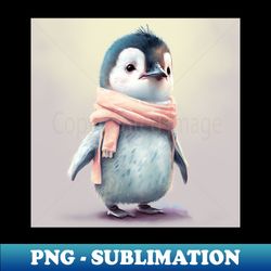 Baby Penguin in pastels - PNG Transparent Digital Download File for Sublimation - Boost Your Success with this Inspirational PNG Download