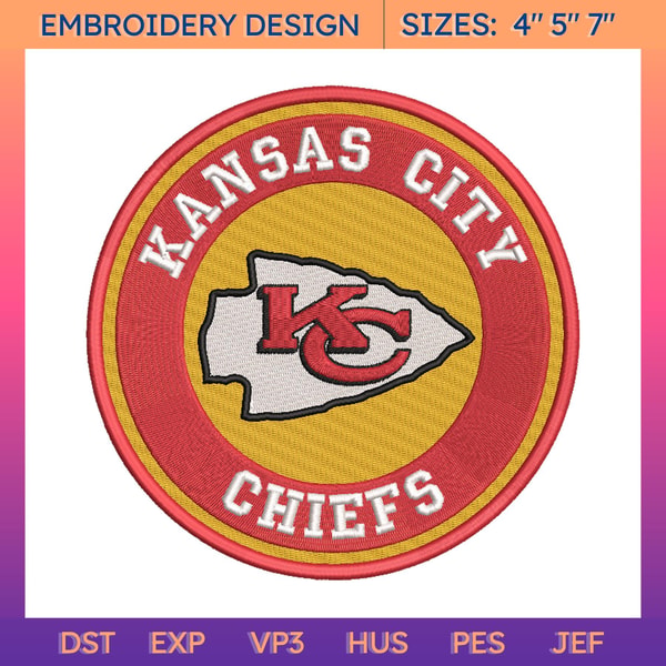 Kc Chiefs Pattern NFL Kansas City Chiefs Logo Embroidery Design, NFL Football | Inspire ...