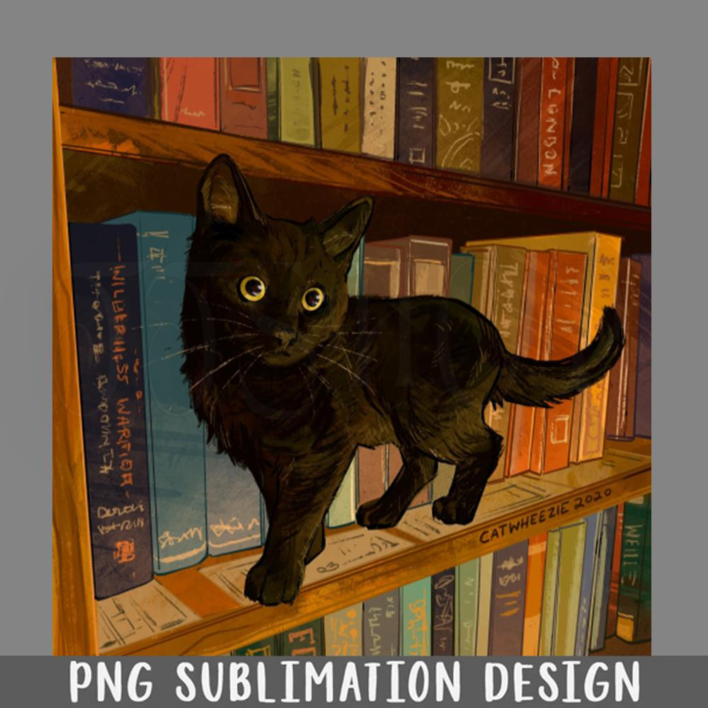 DMG878-Little Library Cat PNG Download.jpg