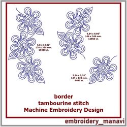 Tambourine stitch Machine Embroidery Design for Decorating a Dress, Blouse or Home Textile