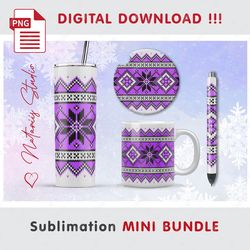 Christmas Ugly Sweater Mini BUNDLE - Sublimation designs - 20oz Tumbler - 11oz-15oz Mug - Epoxy Pen - Car Coaster