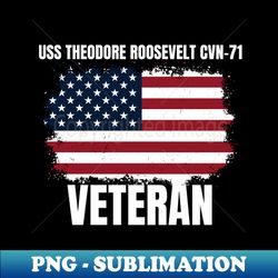 USS Theodore Roosevelt CVN-71 Aircraft Carrier Veteran Flag - High-Quality PNG Sublimation Download - Unlock Vibrant Sublimation Designs