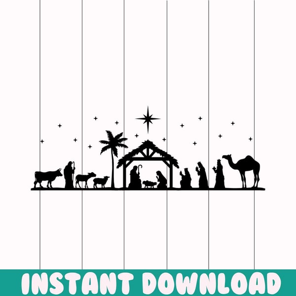 Nativity Scene SVG, Nativity SVG, PNG, eps, dxf, jpg instant | Inspire ...