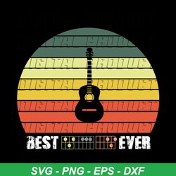 guitar, best dad ever svg, vintage fathers day gift, music dad gift, gift for guitarist, gift from kids, best guitar dad