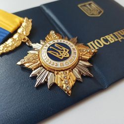 UKRAINIAN AWARD MEDAL ORDER "STAR OF HONOR" WITH DIPLOMA. GLORY TO UKRAINE