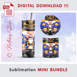 Funny Nutcracker. 3d Inflated Puffy Mini BUNDLE Sublimation designs - 20oz Tumbler - 11oz-15oz Mug - Epoxy Pen - Coaster