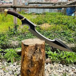 custom handmade 27"in d2 steel hand forged modern kopis sword wood brass handle