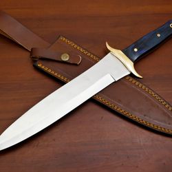 hand made d2 steel blade bowie hunting camping knife/ pakka wood