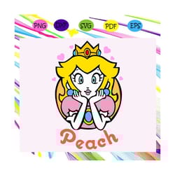 princess peach artwork, disney princess, princess svg, gift for princess, disney lover, disney lover gift, trending svg