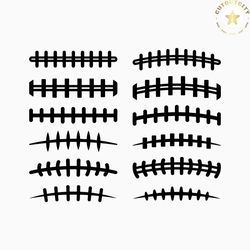 football laces svg file bundle, football outline svg, football stitches svg, football skeleton svg, football cut file, s