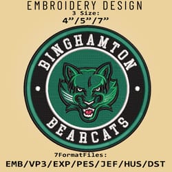 ncaa logo binghamton bearcats, embroidery design, embroidery files, ncaa binghamton bearcats, machine embroidery pattern