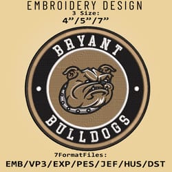 ncaa logo bryant bulldogs, embroidery design, embroidery files, ncaa bryant bulldogs, machine embroidery pattern
