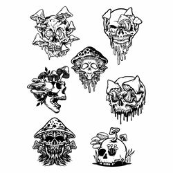 Mushroom Skull Svg, Mystical Mushroom Skull Svg,  Skull with Mushroom Svg, Shrooms Skull svg, Skull svg, Mushroom svg