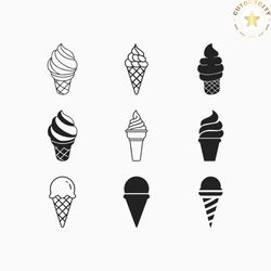 ice cream cone svg, ice clipart, svg files for cricut, food clipart, ice cream svg, summer svg, ice cream clipart, cone,