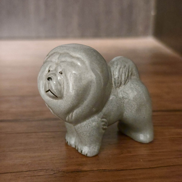 grey Chow chow figurine , statuette