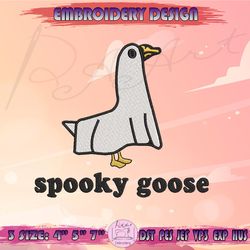 spooky goose embroidery design, halloween goose embroidery, silly goose halloween embroidery, machine embroidery designs