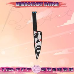 myers knife embroidery design, michael myers embroidery, horror character embroidery, halloween embroidery, machine embroidery designs