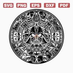 aztec calender svg, aztec calender vector, darth vader svg, darth vader vector, star wars svg, star wars vector, aztec c