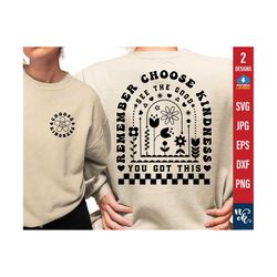 choose kindness svg png, self love svg, retro inspirational svg, kindness svg, boho svg, choose happiness svg cut files for cricut.