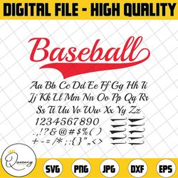 baseball font svg, svg fonts, baseball svg font, sport alphabet, baseball letters, svg font for cricut, silhouette - svg