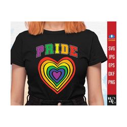 lgbtq pride heart svg, png varsity pride love is love lgbt gay pride rainbow svg file for cricut, month of pride awareness
