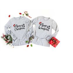 christmas sweatshirt, meowy christmas, merry woofmas, cat lover shirt, christmas cat sweatshirt, christmas cat sweater,