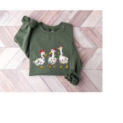 christmas shirt, duck shirt, christmas duck sweatshirt, christmas gift, duck lover shirt, christmas goose shirt, new yea
