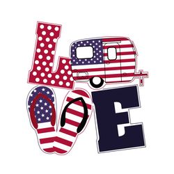 love american, independence day svg, 4th of july, camping car svg, july 4th svg, flip flops svg, flip flops vector, patr