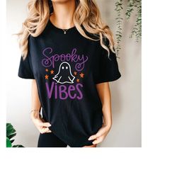 comfort colorsspooky vibes halloween shirt, retro halloween shirt, vintage spooky season, witch vibes fall her, trick or