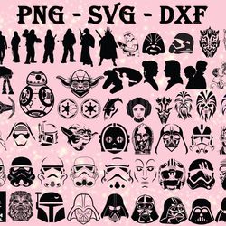 star wars black and white svg, bundles star war svg, png,...