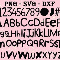 peppa pig font svg, bundles peppa pig svg, png,dxf,...