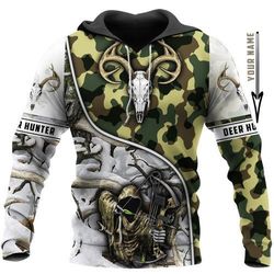 341thhht-personalized deer hunting camo hoodie