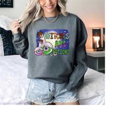 comfort colorsmagical potions bottles witchy halloween sweatshirt, halloween magic potion hoodie, skull potion hoodie, w