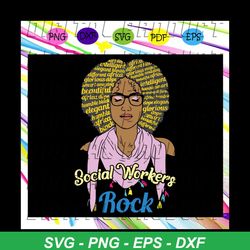 social workers rock svg, black power svg, black girl svg, soulful diva svg, black woman svg, black queen svg, thick wome
