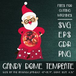 Santa Claus | Christmas Candy Dome | Christmas Ornament | Paper Craft Template | Sucker Holder SVG