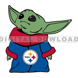 Steelers NFL Baby Yoda Svg, Football Teams Svg, NFL Logo Svg, Baby Yoda Png, Tshirt Design   08