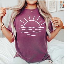 comfort colorssun t shirt for women, sunshine shirt, summer shirt, beach shirts, summer positive vibes shirt, gift for h