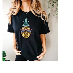 comfort colorspineapple sunglasses shirt, patriotic pineapple shirt, beach shirt, pineapple shirts, camping, beach, trop