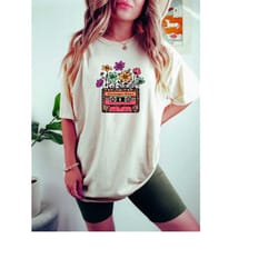 comfort colorsvintage saul floral cassette shirt, retro flowers tee, vintage floral shirt, rose tee, wild flower shirt,h