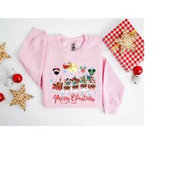 Mickey and friends Merry Christmas shirt, Vintage Disney Christmas sweatshirt, Santa Claus Snowflake, Disneyland Christm