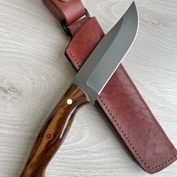 hunting knife 1075 carbon steel and walnut wood handle - blacksmith made camping knife - tactical knife - survival knife