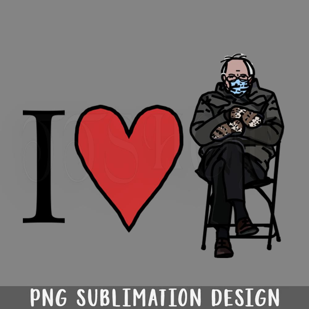 DMF110-I Heart Bernie Sanders Mittens Love on Valentines Day PNG Download.jpg