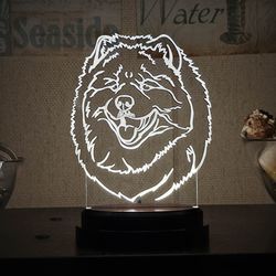Samoyed Led Night Light, Dog Table Lamp